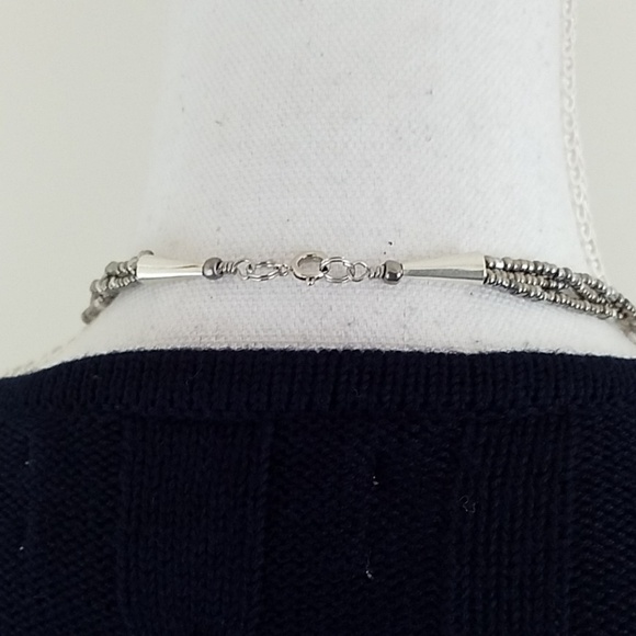 Custom made Silver Tone Long Necklace with a Knot. - Picture 3 of 4